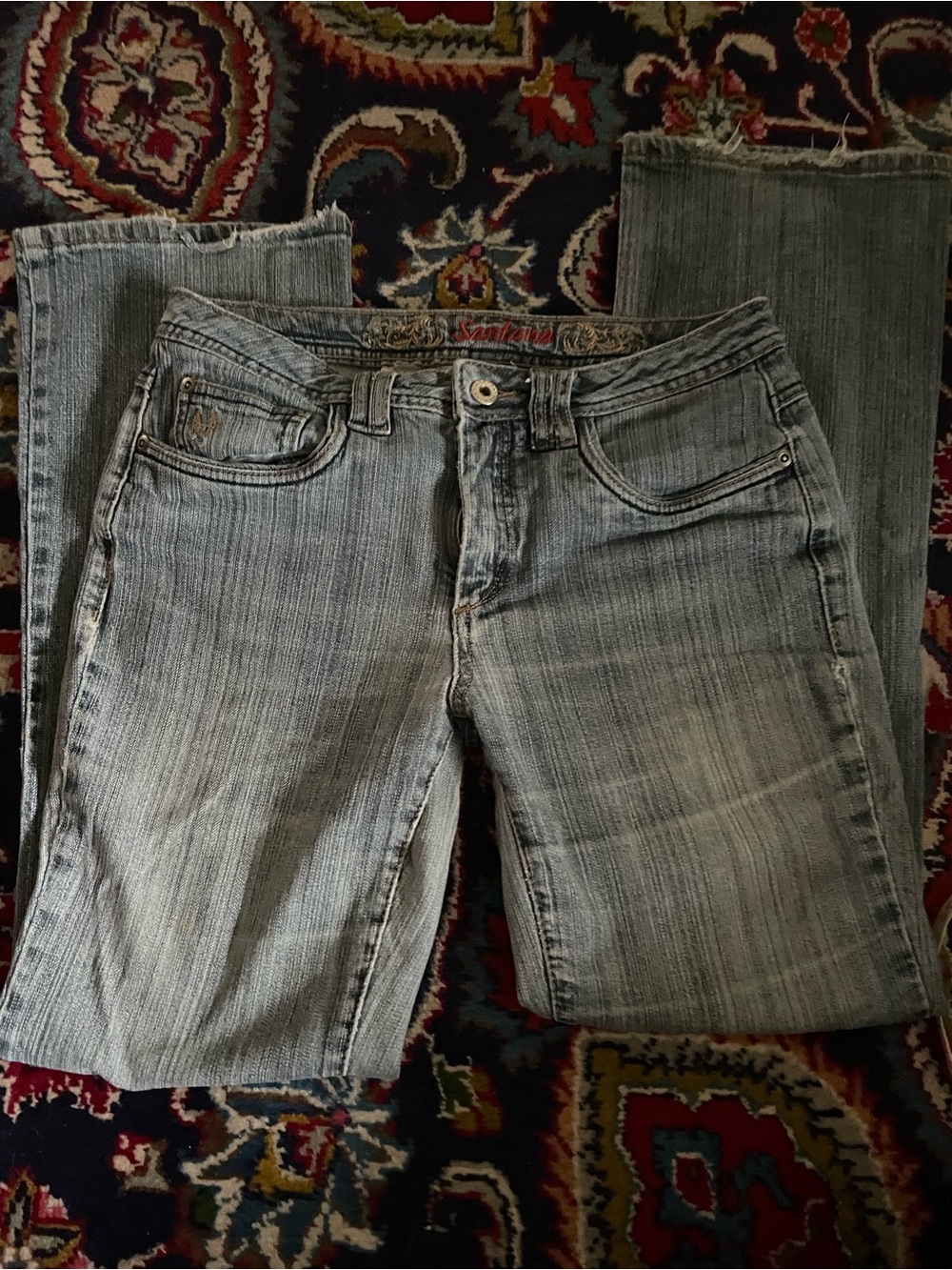Women’s Light blue Striped Jeans - Casual Straight Leg